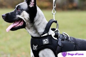 What dog harness does not restrict the dog's shoulder movement