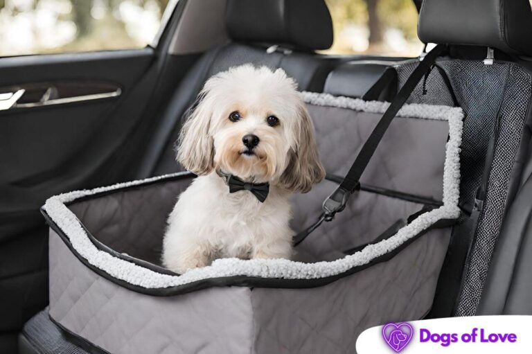What is the safest position for a dog in a car